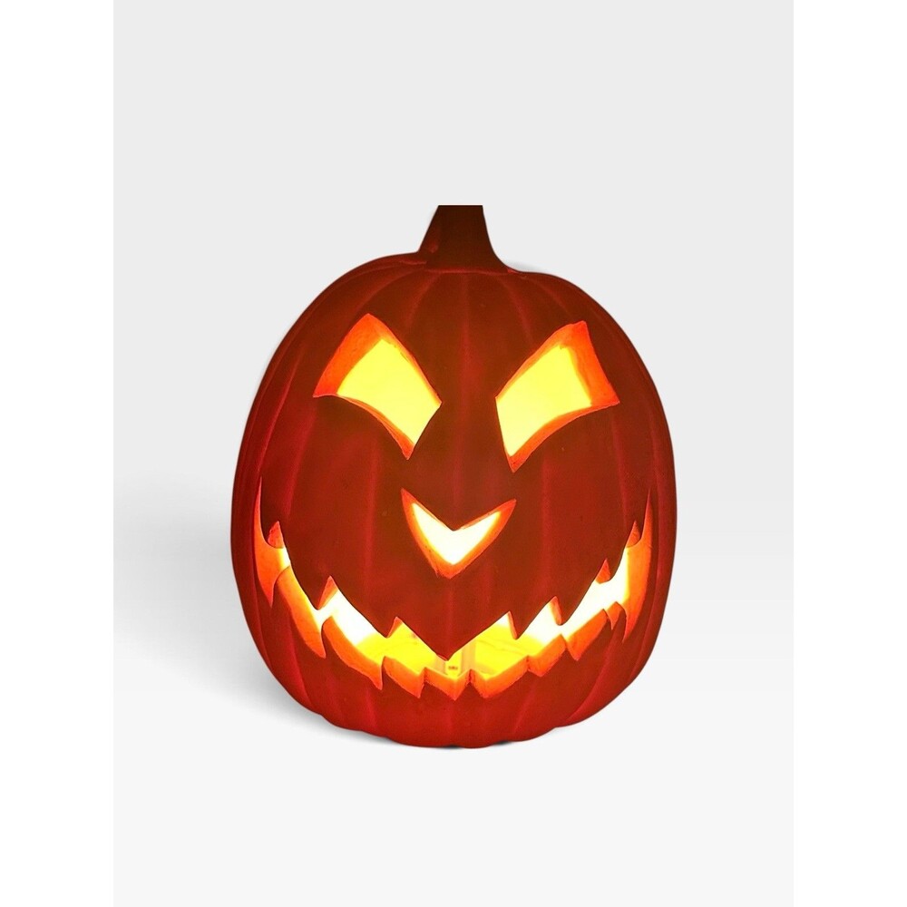 Vintage 2003 Nurise Lighted Halloween Pumpkin Scary Face Jack O Lantern Blowmold